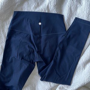 HeyNuts Essential 7/8 Leggings, Buttery Soft Yoga Pants 25'', Navy